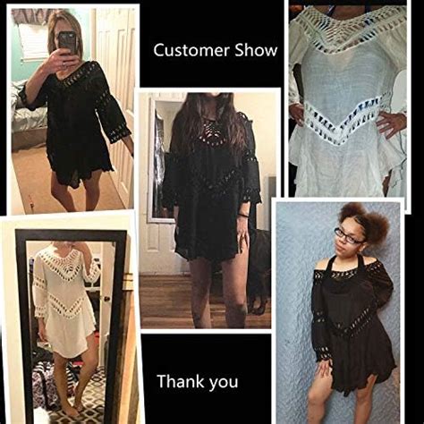 Elover Women Beach Dress Knitted Crochet Bikini Cover Up Beachwear Beach Swimwear Navy Blue Xl