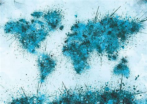 World Map Paint Splatter 2 By MB Art Factory World Map Painting