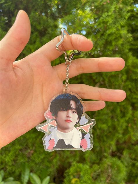 V Kim Taehyung Keychain Bts Kpop Etsy