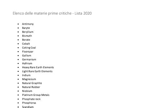 Note Di Grondacci Materie Prime Critiche Due Studi Sulla Situazione