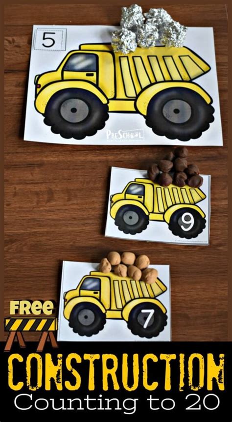 🚧 Free Preschool Construction Theme Printable Worksheets