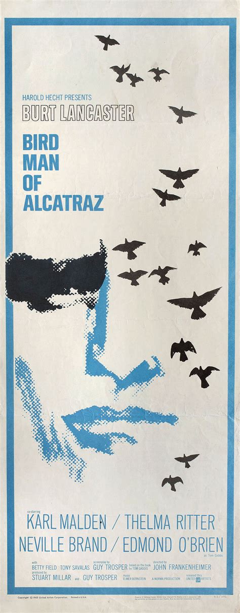 Birdman of Alcatraz 1962 U.S. Insert Poster - Posteritati Movie Poster ...