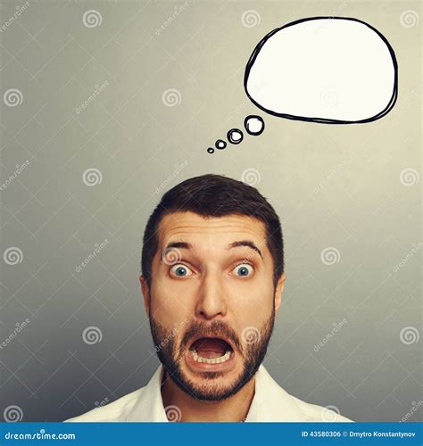 Shocked Man With Empty Speech Bubble Stock Photo Image Of Cloud