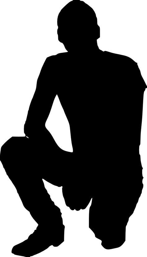 Free Download Person Crouching Silhouette Png Clipart Large Size