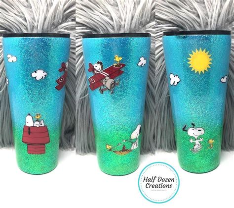 Snoopy Theme Glitter Tumbler Glitter Tumbler Glitter Tumbler Cups