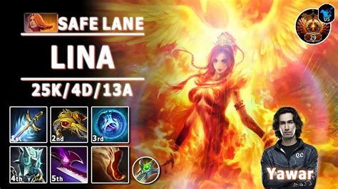 Lina Safe Lane Carry 7 32d Yawar Pos 1 Lina Play Dota 2 Immortal Gameplay Youtube