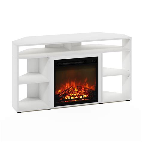 Furinno Jensen Entertainment Center Console, Electric Media Unit with Fireplace, Fits TV up to ...