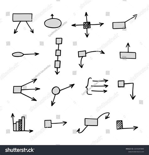 Vector Set Hand Drawn Diagrams Arrows Stock Vector Royalty Free