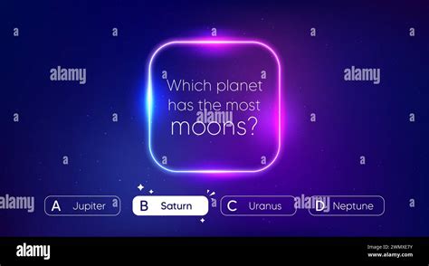 Quiz Game Menu Test Questions Choice Neon Template For Tv Show Or