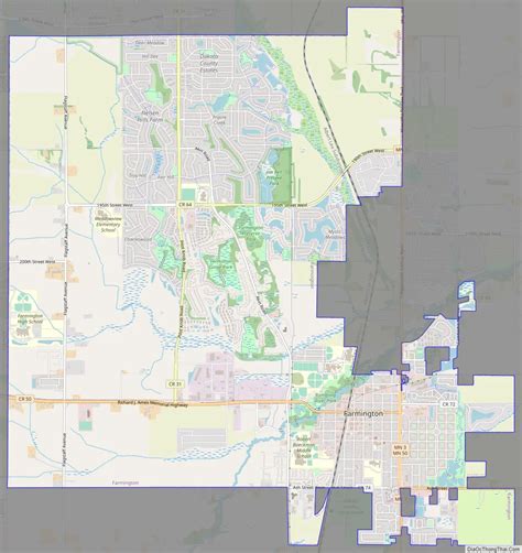 Map of Farmington city, Minnesota