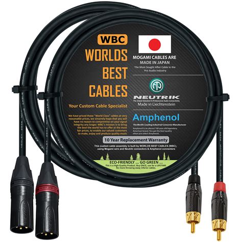 Worlds Best Cables Foot Rca To Xlr Male Cable Pair Mogami