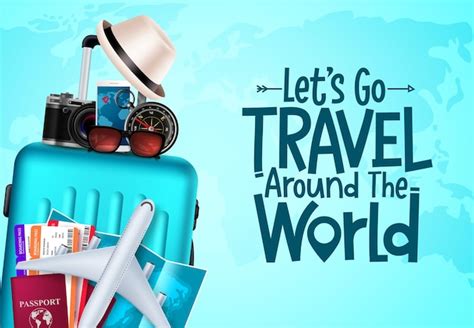 Premium Vector Travel Vector Background Design Let S Go Travel