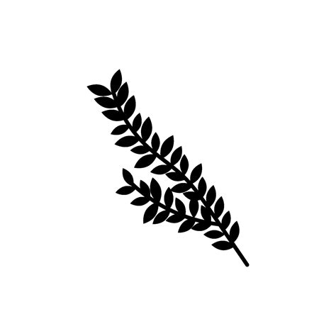 Beautiful flat leaf silhouette. Jungle foliage illustration. Plant ...