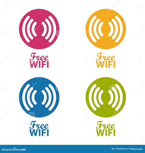 Icono Libre De Wifi Ejemplo Colorido Del Vector Aislado En Blanco