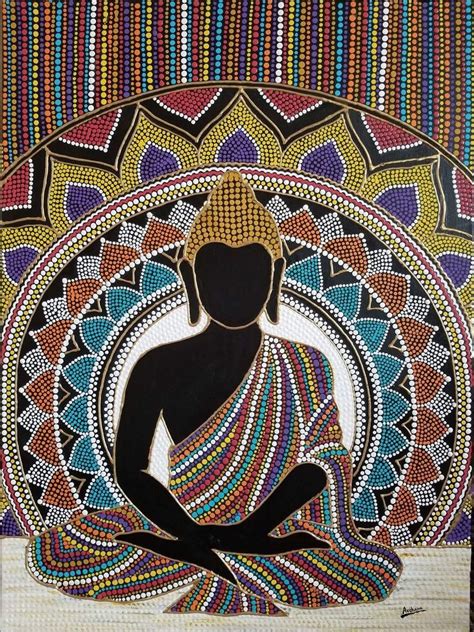 Buddha Mandala Dot Painting Etsy Buddha Painting Canvas Buddha Art