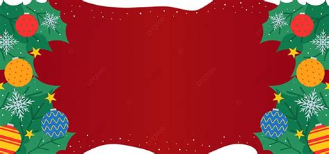 Red Christmas Banner Background With Leaf Snowflakes Ball Star Vector ...