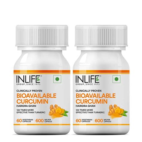 inlife bioavailable curcumin supplement mg veg capsules
