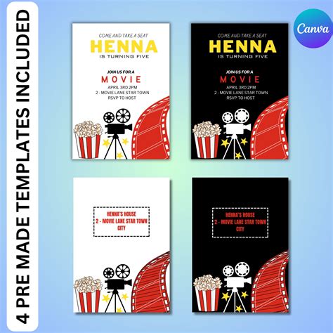 Movie Night Invitation Printables Movie Ticket Stub Invite Vintage