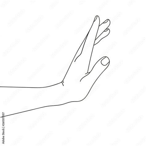 Hand Side View Drawing