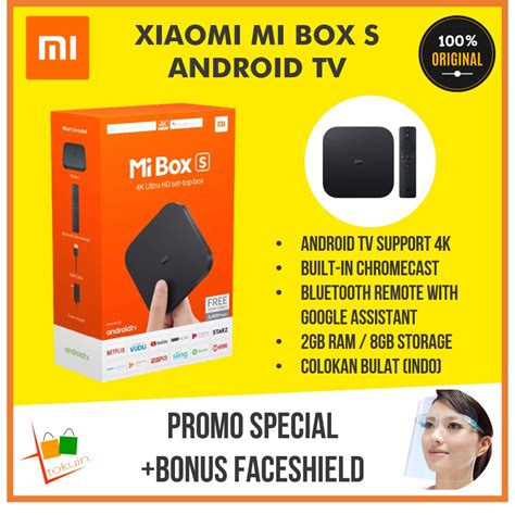 Jual ORIGINAL Android TV Box Xiaomi Mi Box S GLOBAL VERSION 4K Mibox 4 ...