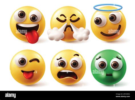 Jeu De Vecteurs De Caract Res De Visage Emoji Emojis Fait Face L