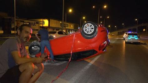 Takla Atarak Metrelerce S R Klenen Otomobilden Burnu Bile Kanamadan Kt