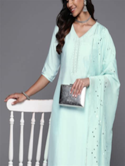 Buy Libas Ethnic Motifs Yoke Design Regular Sequinned Kurta With