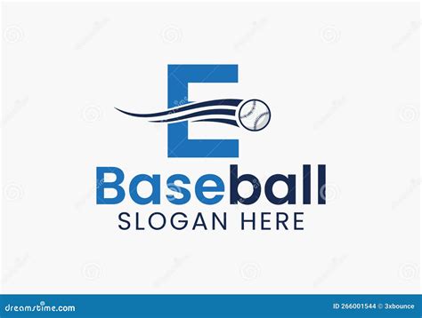 Letter E Baseball Logo Concept with Moving Baseball Icon Template Stock ...