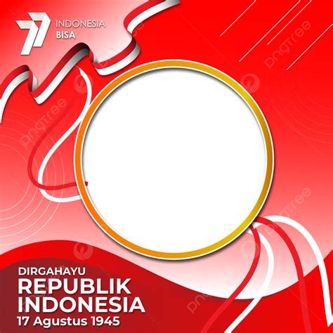 Gambar Hut Republik Indonesia 1945 Dengan Elemen Bendera Pita