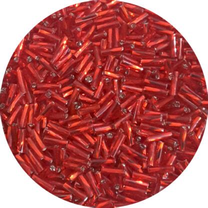 Silver Lined Scarlet Twisted Bugle Beads X 10g Bead Monster