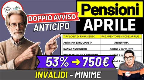 PENSIONI RITIRO APRILE ANTICIPO PAGAMENTI PASQUA E AUMENTI X QUESTI