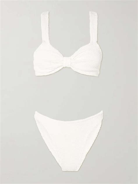 Hunza G Bonnie Seersucker Bikini White Reversible