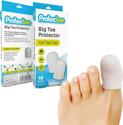 Protectoe Big Toe Protector Gel Toe Cap Pack Of 10