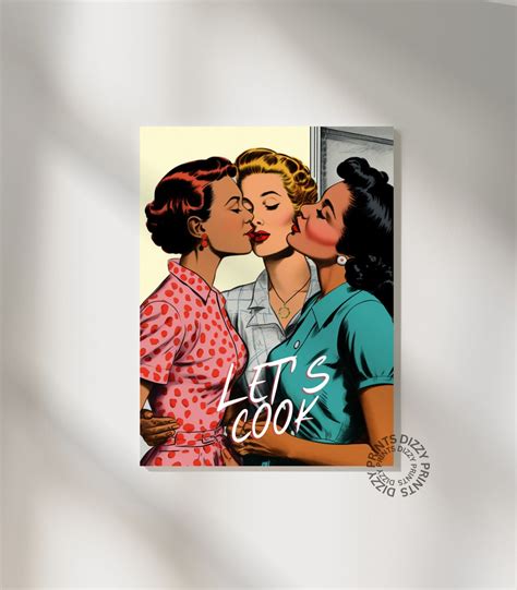 Vintage Lesbian Housewives Poster Print Collection Retro Illustration LGBTQ S Women Gay
