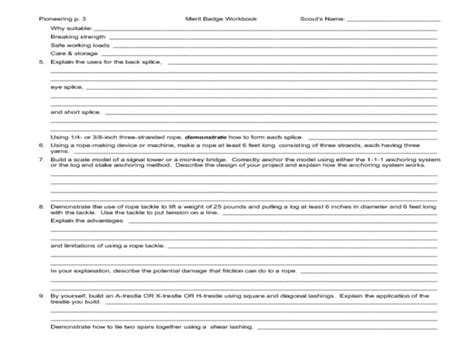 Environmental Science Merit Badge Worksheets