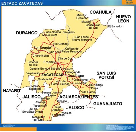 Mapa De Zacatecas Y Sus Municipios