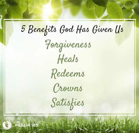 Five Benefits God Has Given Us Hope Community Church Of Lowell