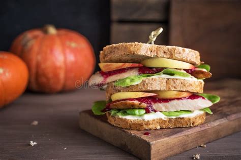 Turkey Leftover Sandwich stock image. Image of apples - 130623039