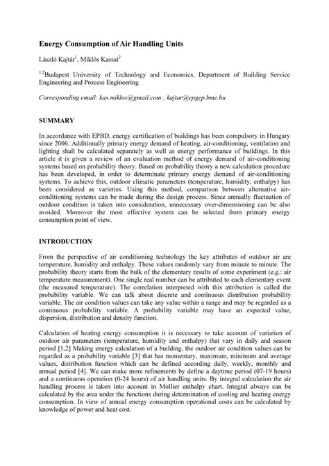 (PDF) Energy Consumption of Air Handling Units.