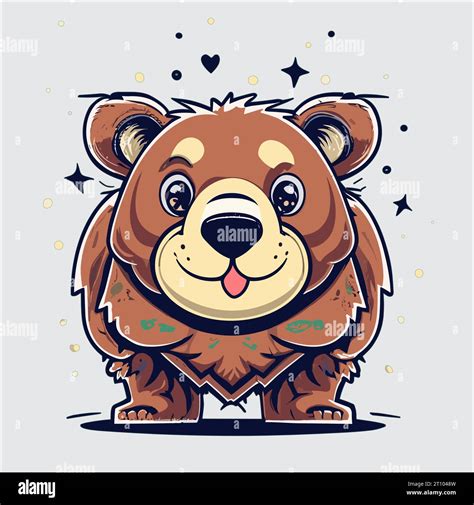 This Vector Art Shows The Character Art Of An Adorable Teddy Bear Stock