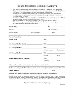 Request For Defense Committee Approval Doc Template Pdffiller