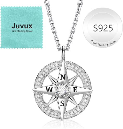 Amazon Juvux Compass Necklace For Women 925 Sterling Silver