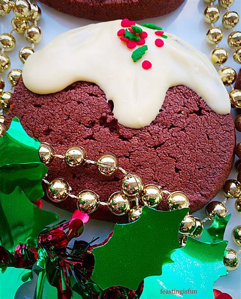 Chocolate Christmas Pudding Cookies Feasting Is Fun