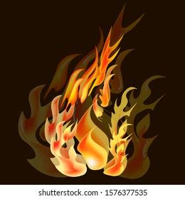 Fire Flames Art Illustration Isolated Stock Illustration 1576377535 ...