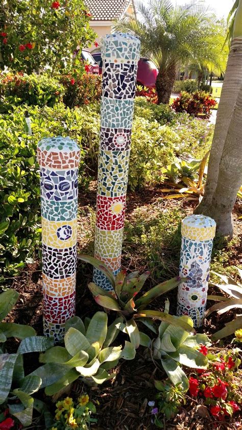 Mosaic Totem Poles Mosaic Garden Art Mosaic Art Mosaic Garden