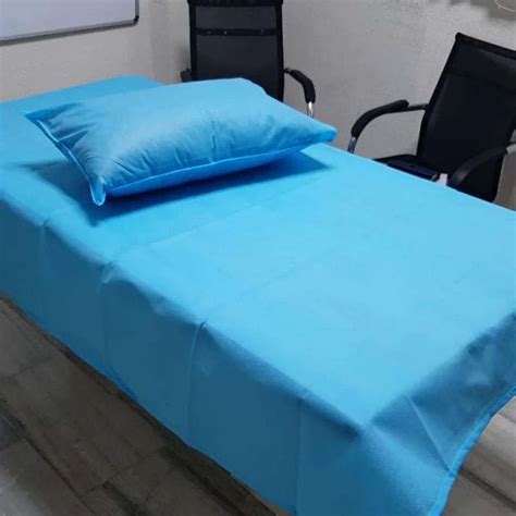 Blue Disposable Non Woven Bed Sheet With Pillow Cover At 35 Piece In