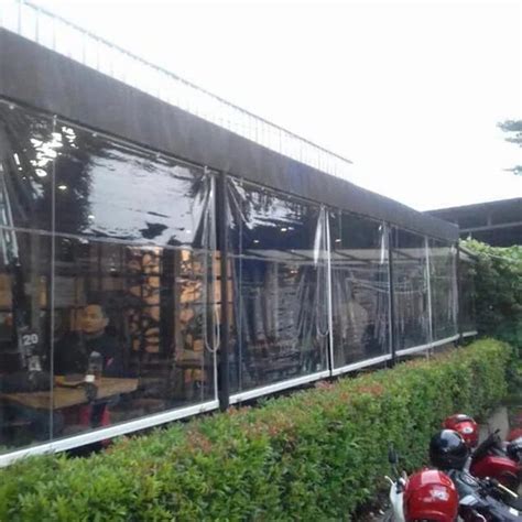 Jual Tirai Outdoor Tirai PVC Clear Anti Tampias Hujan Jakarta Utara