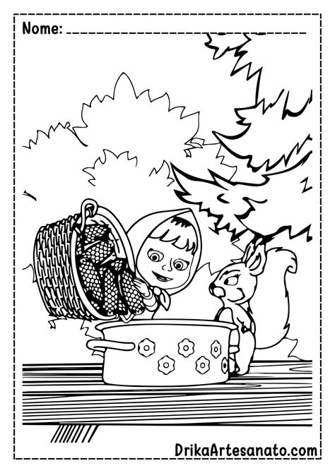 50 Desenhos da Masha e o Urso para Colorir Grátis em PDF