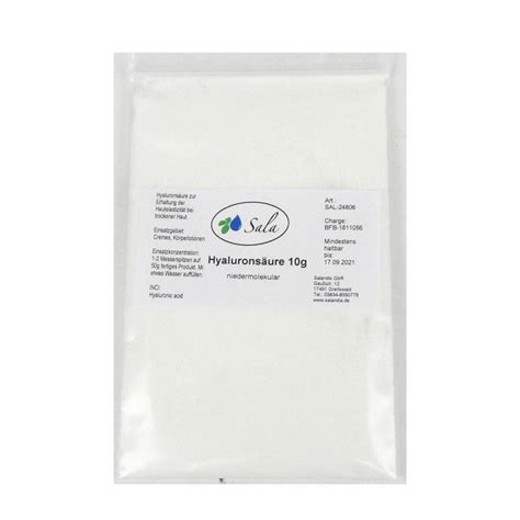 Sala Hyaluronan Hyaluronic Acid Low Molecular 100 G Bag 91 49