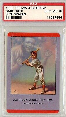 Brown Bigelow Babe Ruth Of Spades Psa Gem Mint Ebay